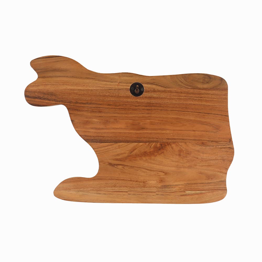 Cow Shaped Wood Tray