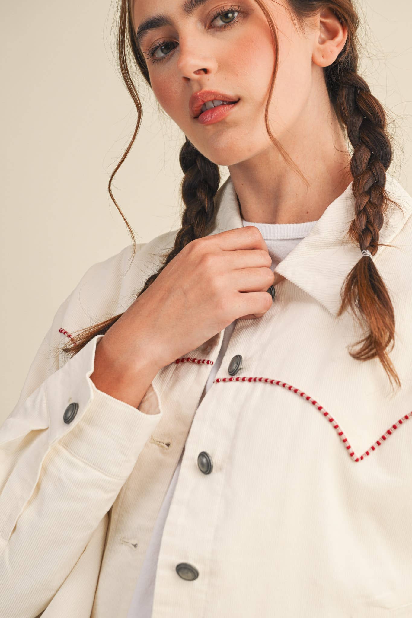 Ranchland Corduroy Jacket, Ivory