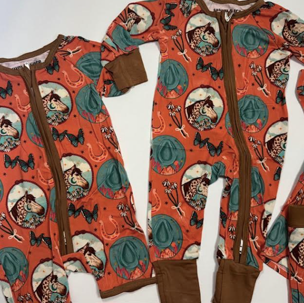 Peach Pony Bamboo Romper