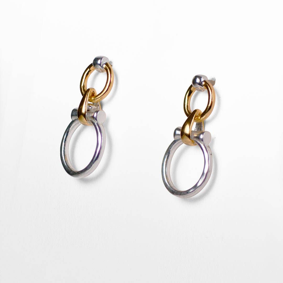 Aikon - Horse Bit Equestrian Earring Two Tone