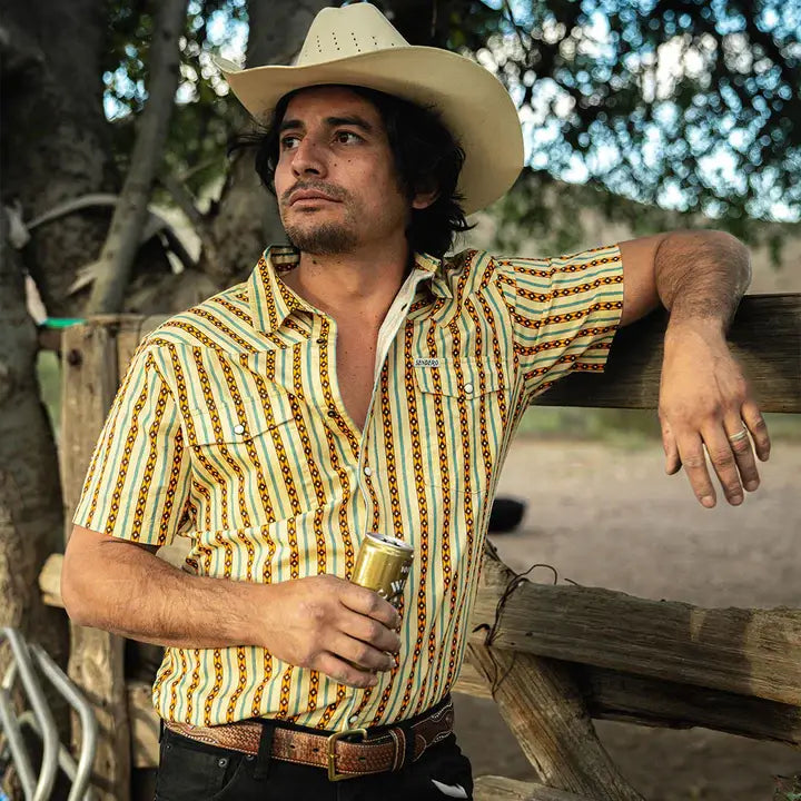 Sendero Serape Pearl Snap Short Sleeve, Apricot