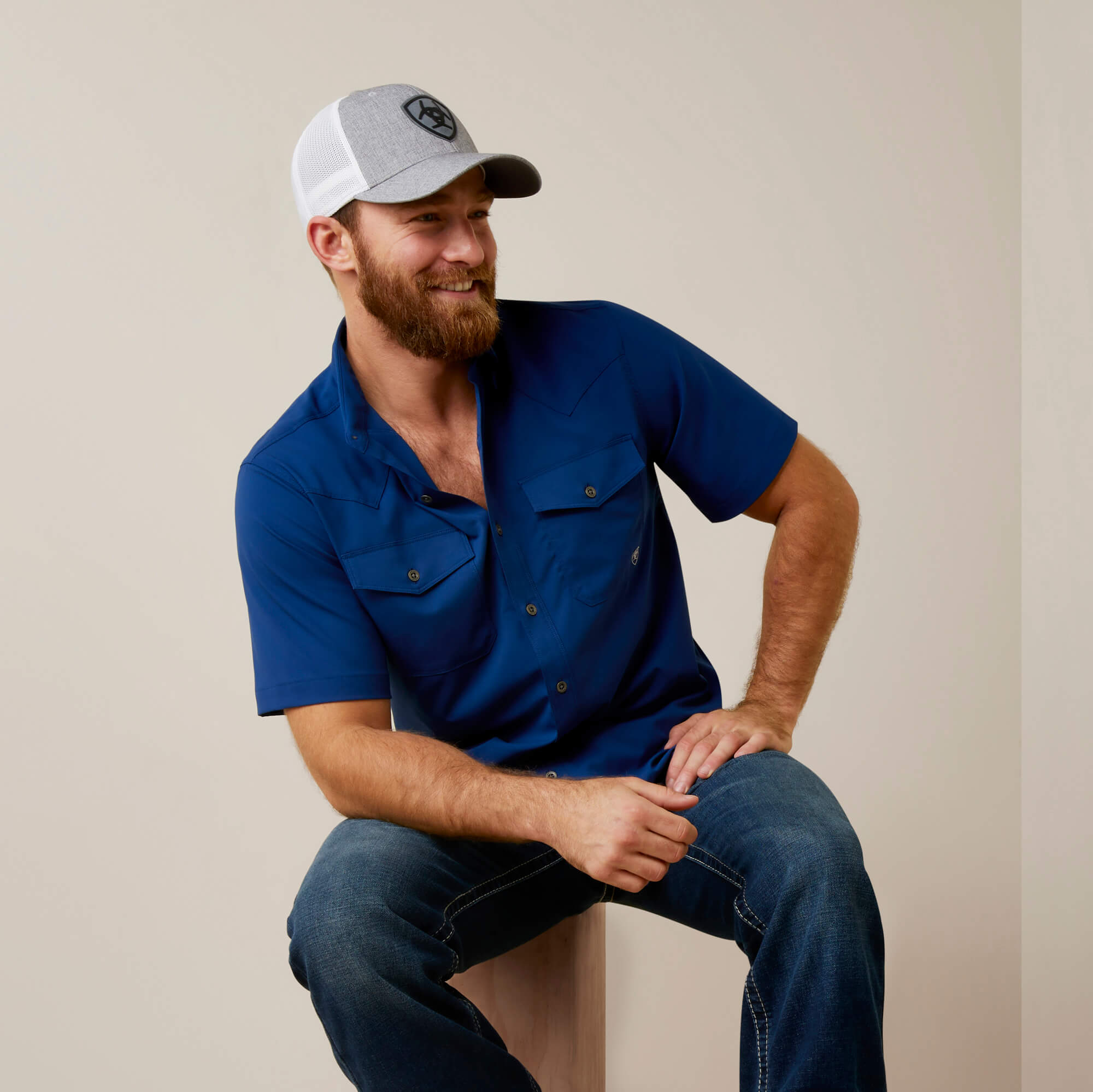 Ariat Mens VentTEK Western Fitted Shirt-Midsummer Night