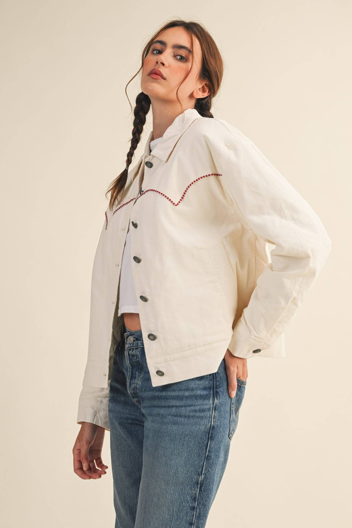 Ranchland Corduroy Jacket, Ivory