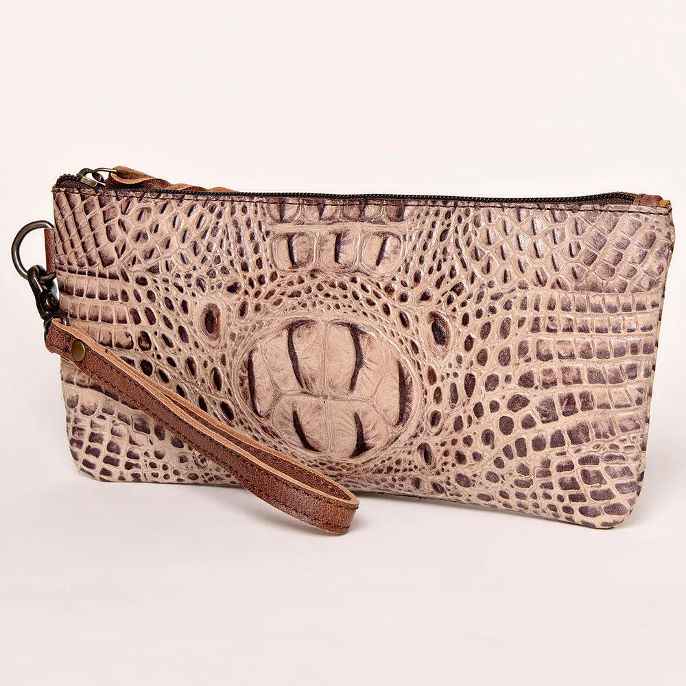 Gilded Croc Wristlet