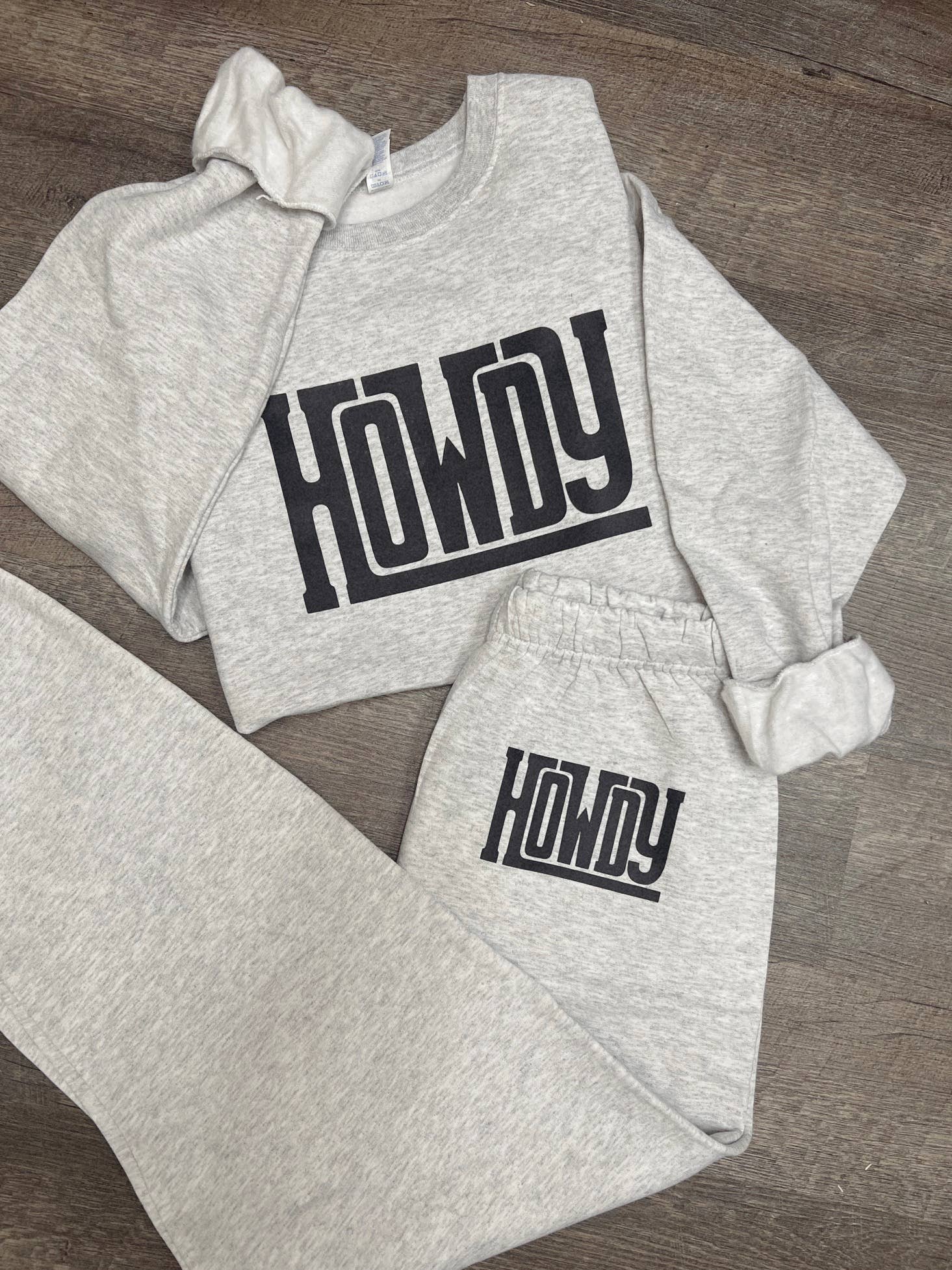 Gray hoodie and sweatpants set with &