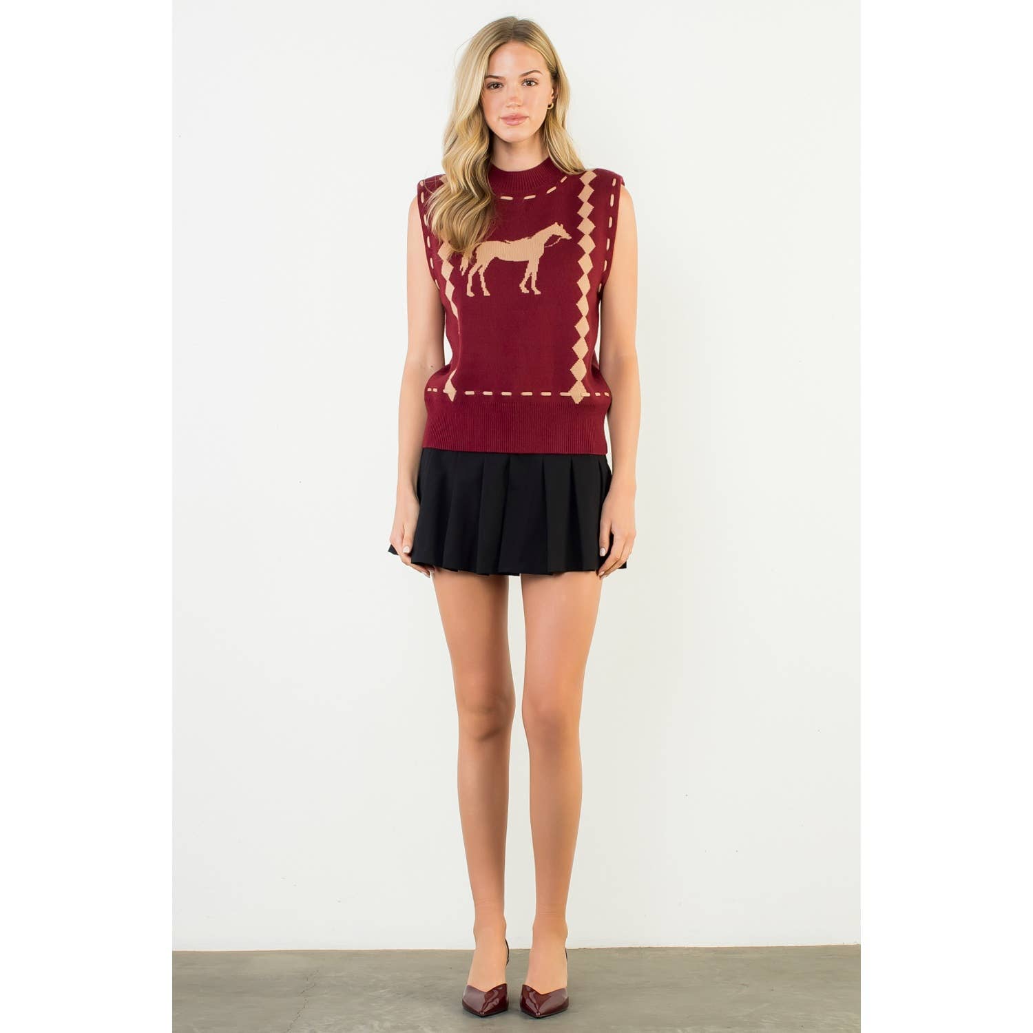 Paddock Knit Vest, Wine