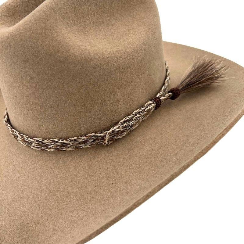 Chestnut Horsehair Braided Single Tassel Hat Band