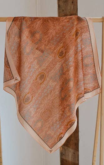 Western Harvest in Dusty Rose Silk Wild Rag