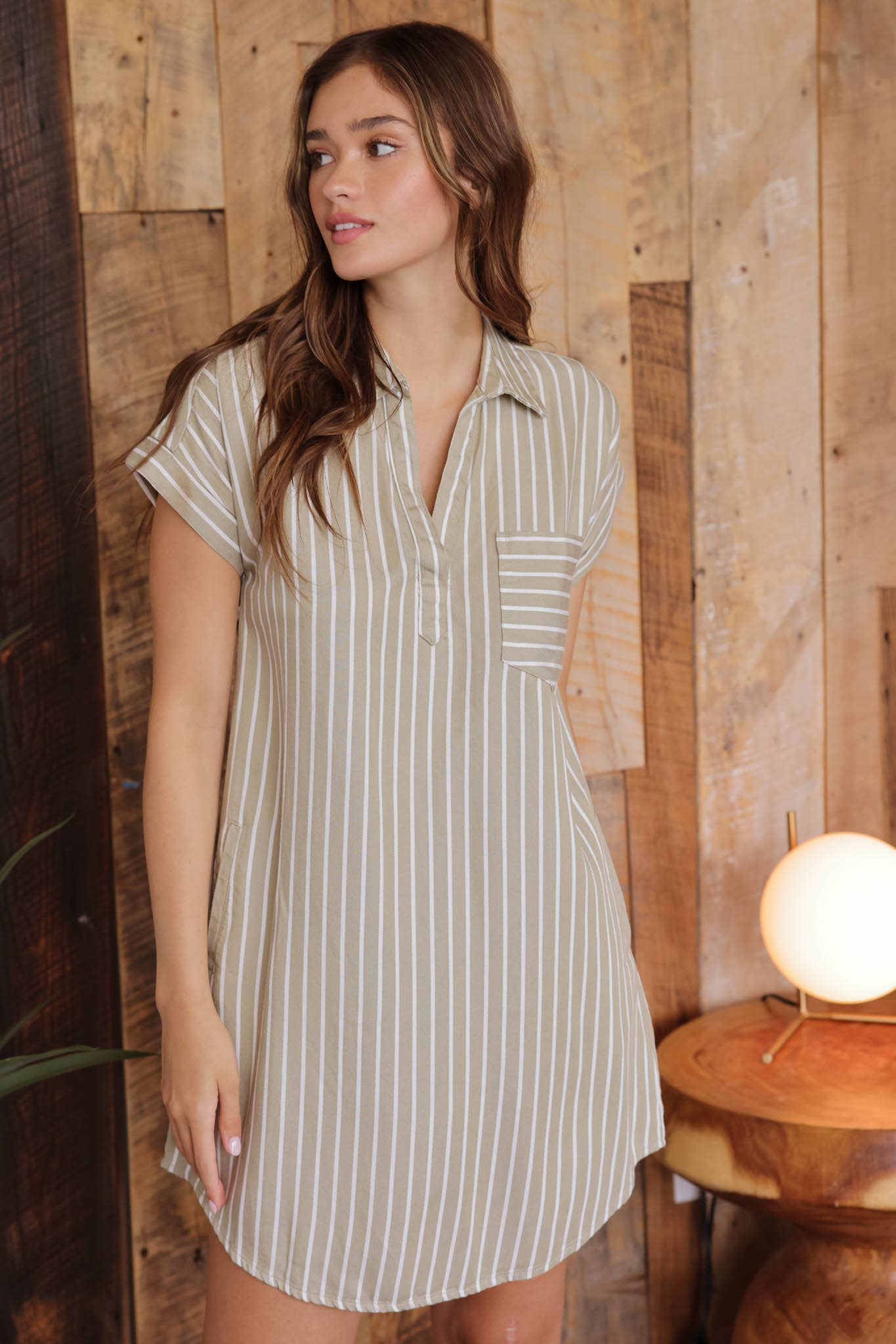 Sage Stripe Shift