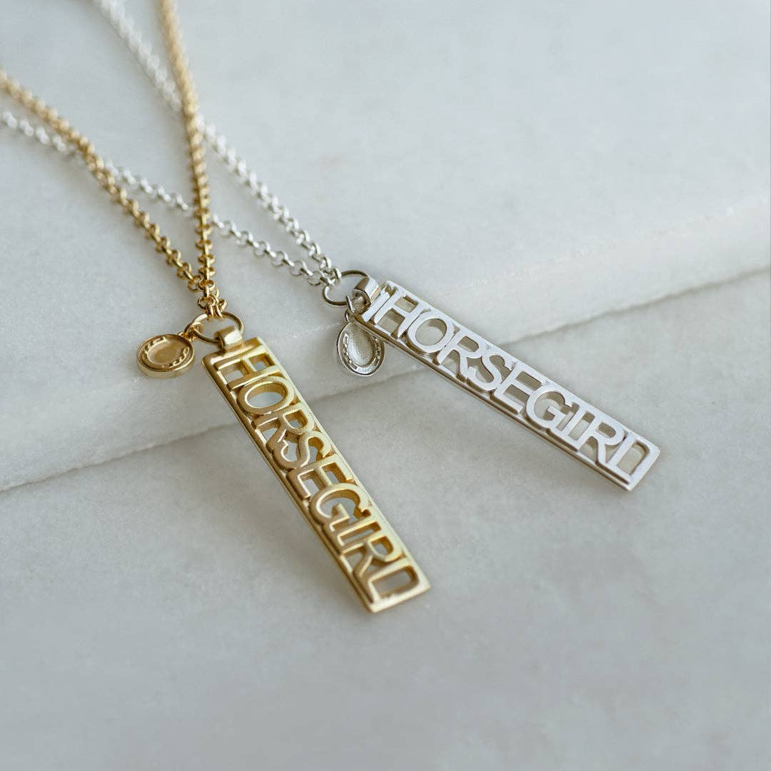 Horse Girl Dog Tag Necklace