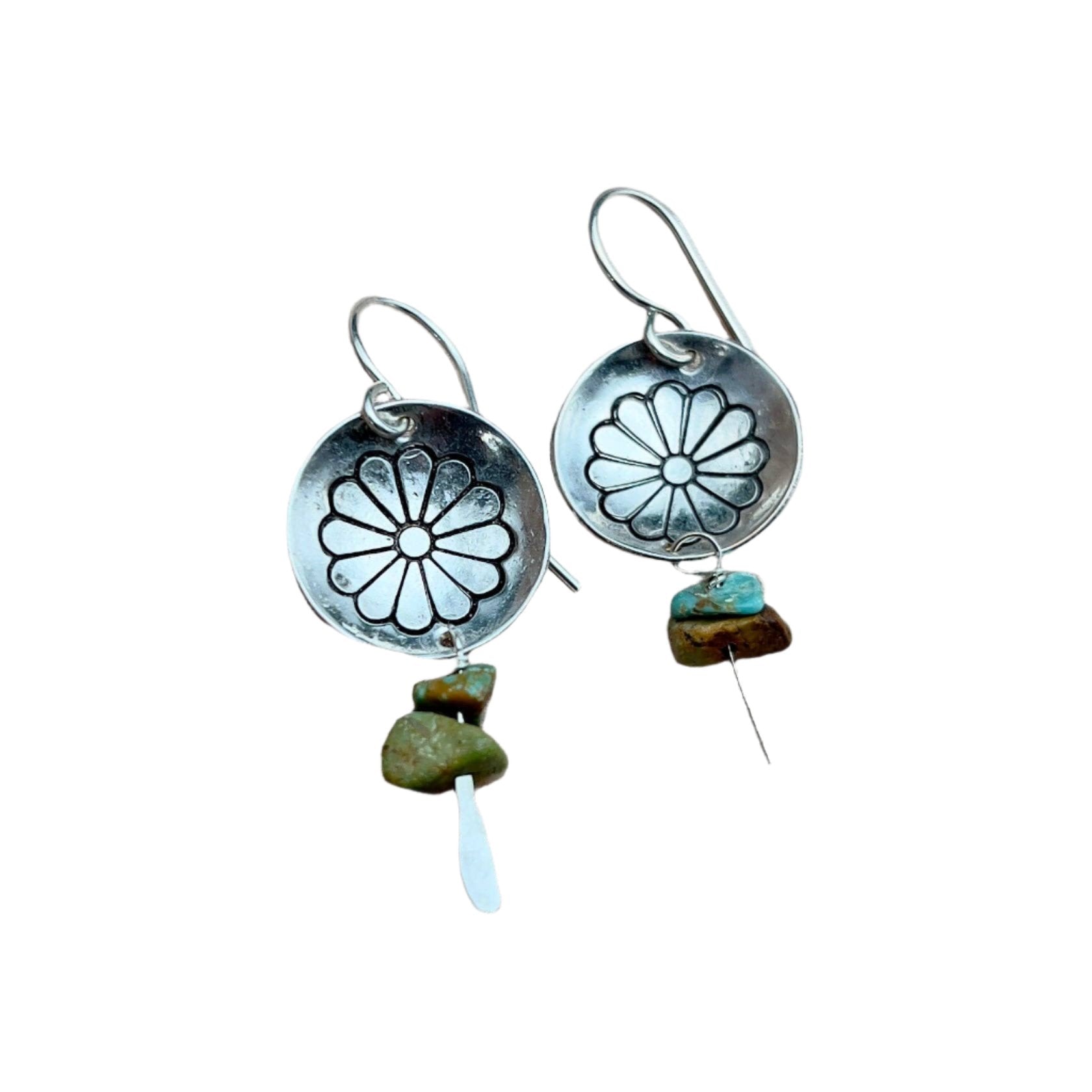 Desert Flower Earrings, Silver