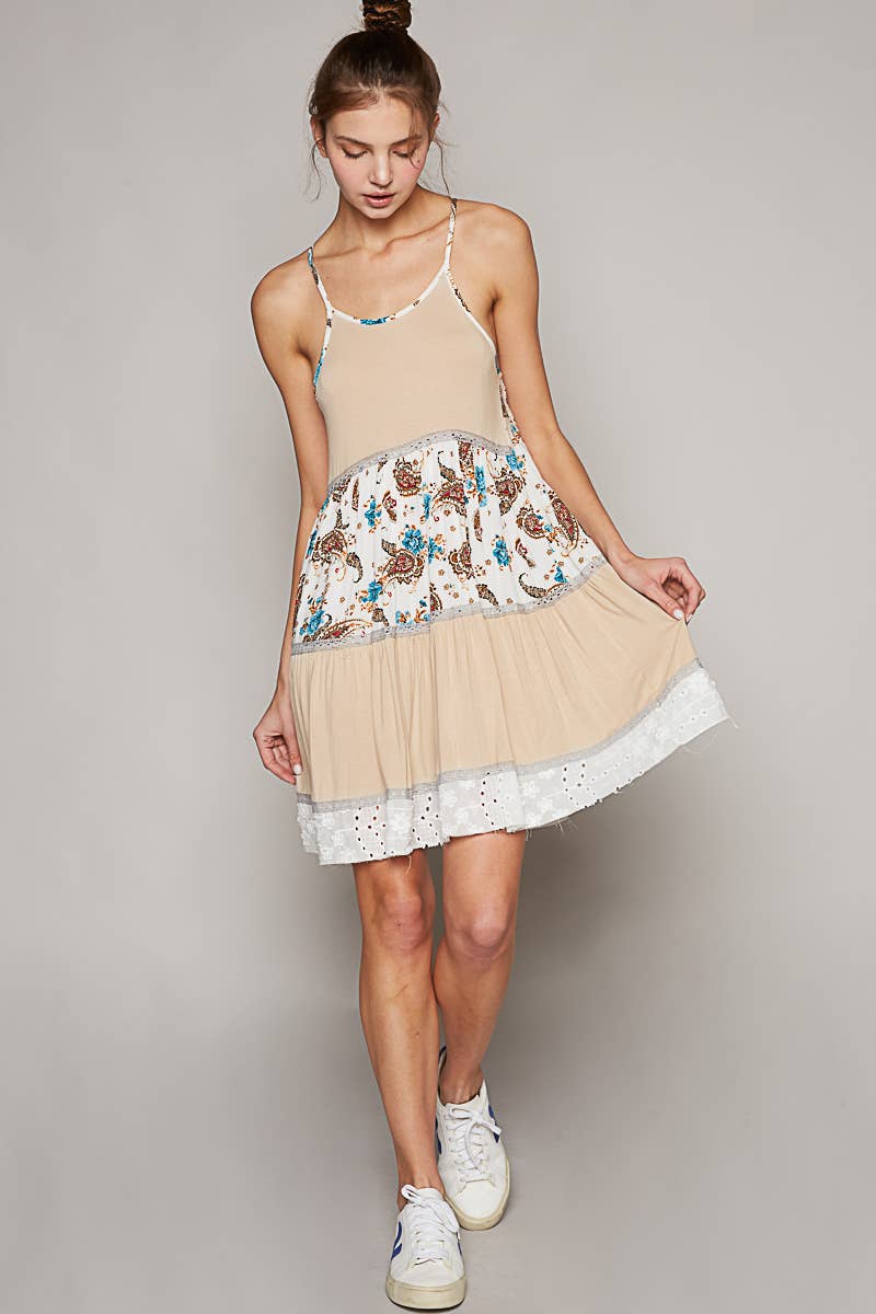 Round Neck Sleeveless Paisley Dress