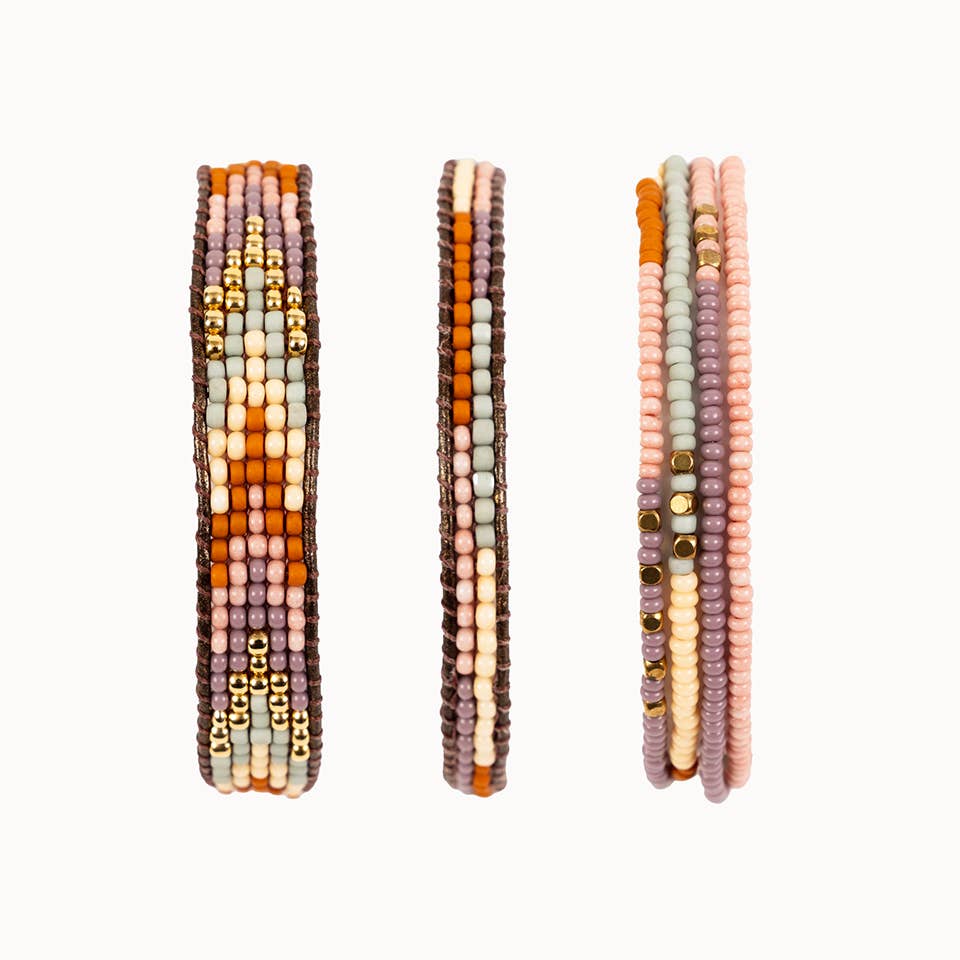 Golden Arrows Bead Bracelet, Honey Dew