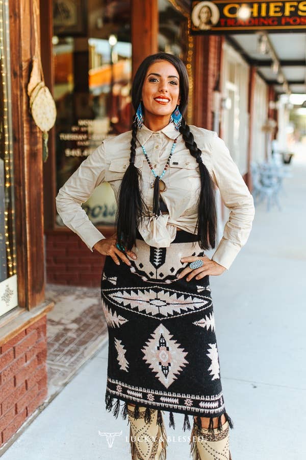 Midnight Mesa Fringe Skirt