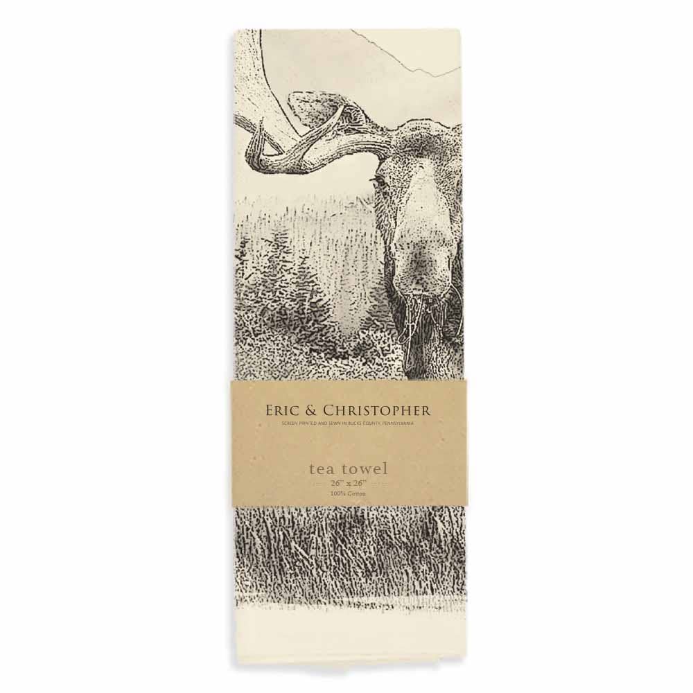 American Woodlands Moose Tea Towel