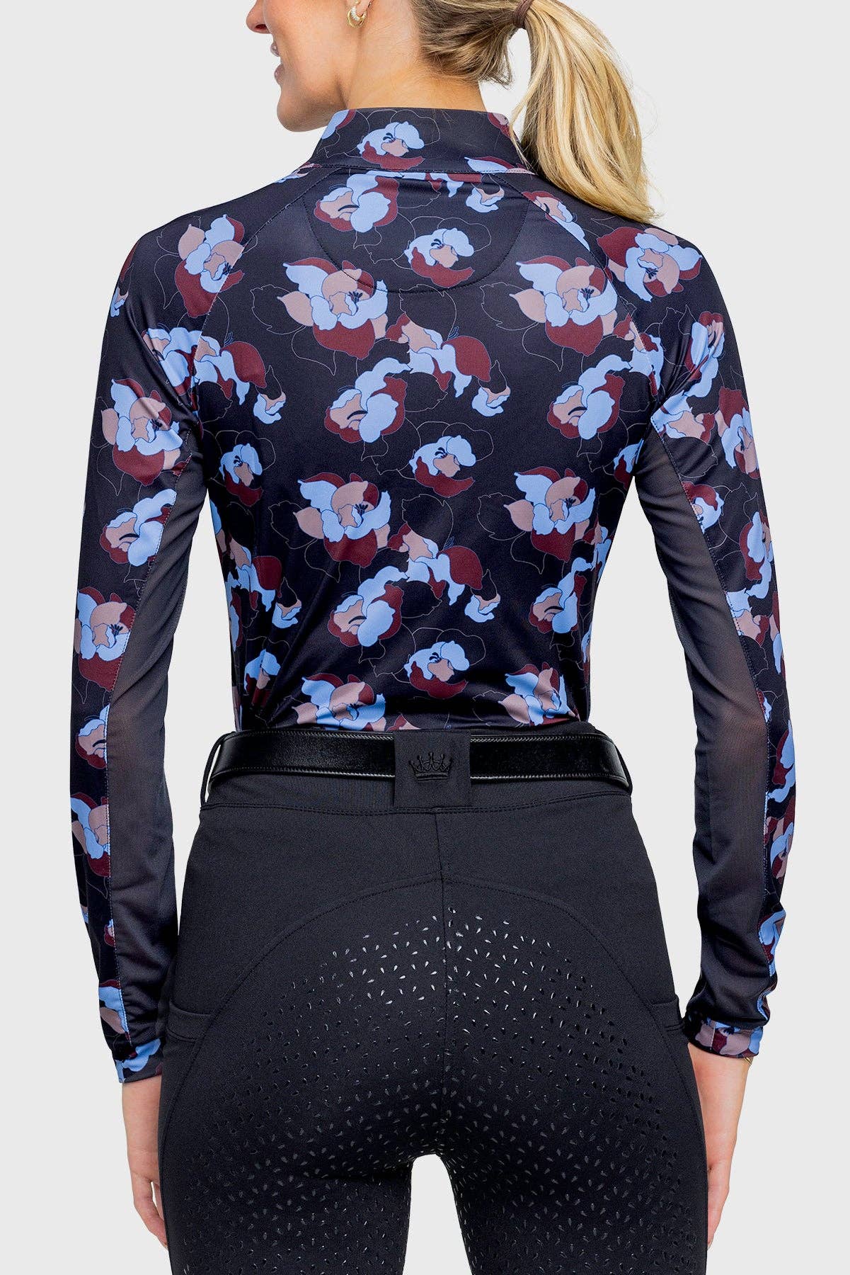 Kastel Denmark Black Floral 1/4 Zip Shirt