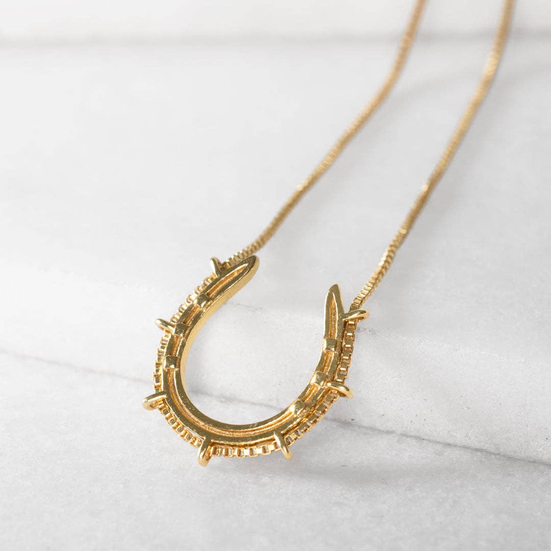 Canteen - Equestrian Horseshoe Necklace in Gold