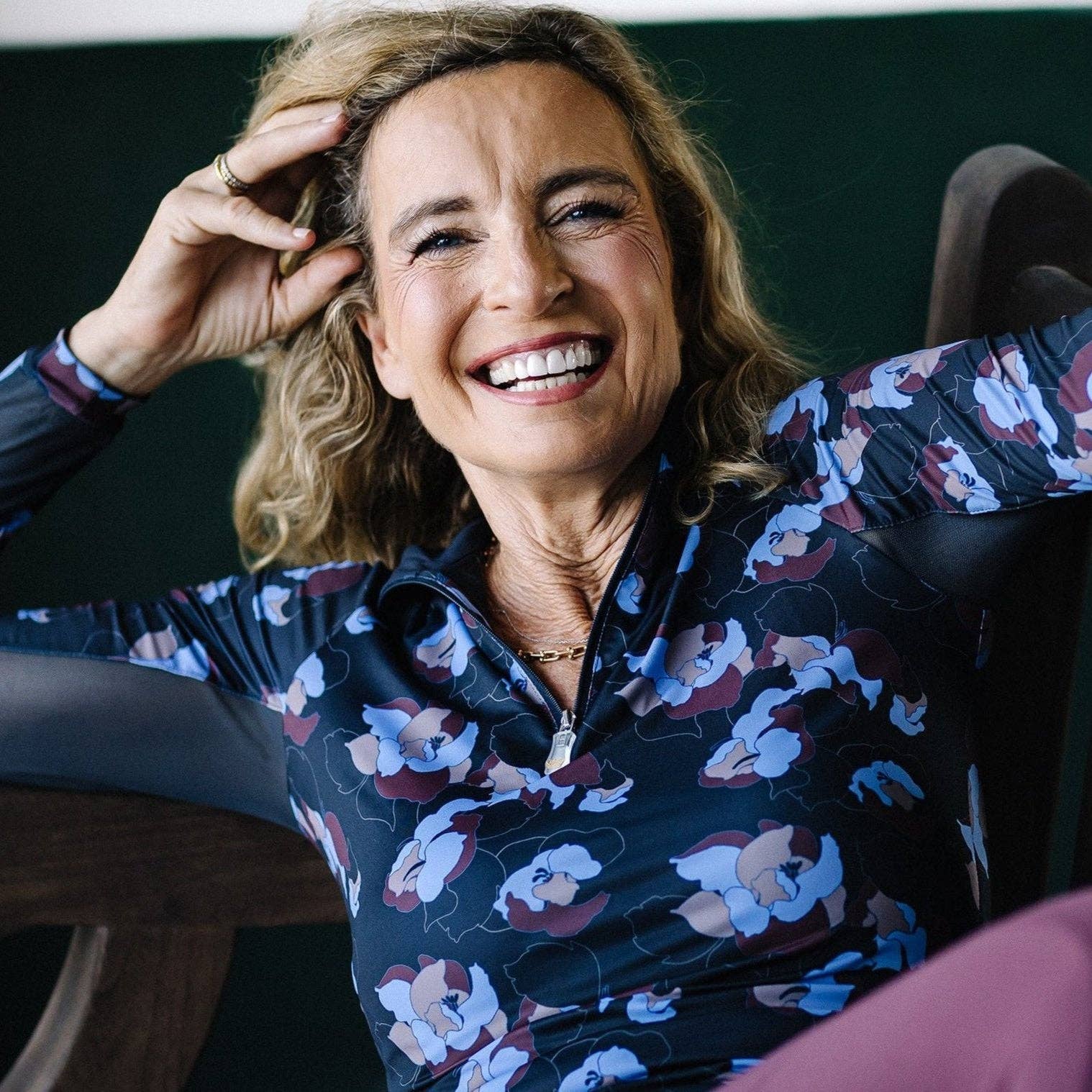 Kastel Denmark Black Floral 1/4 Zip Shirt