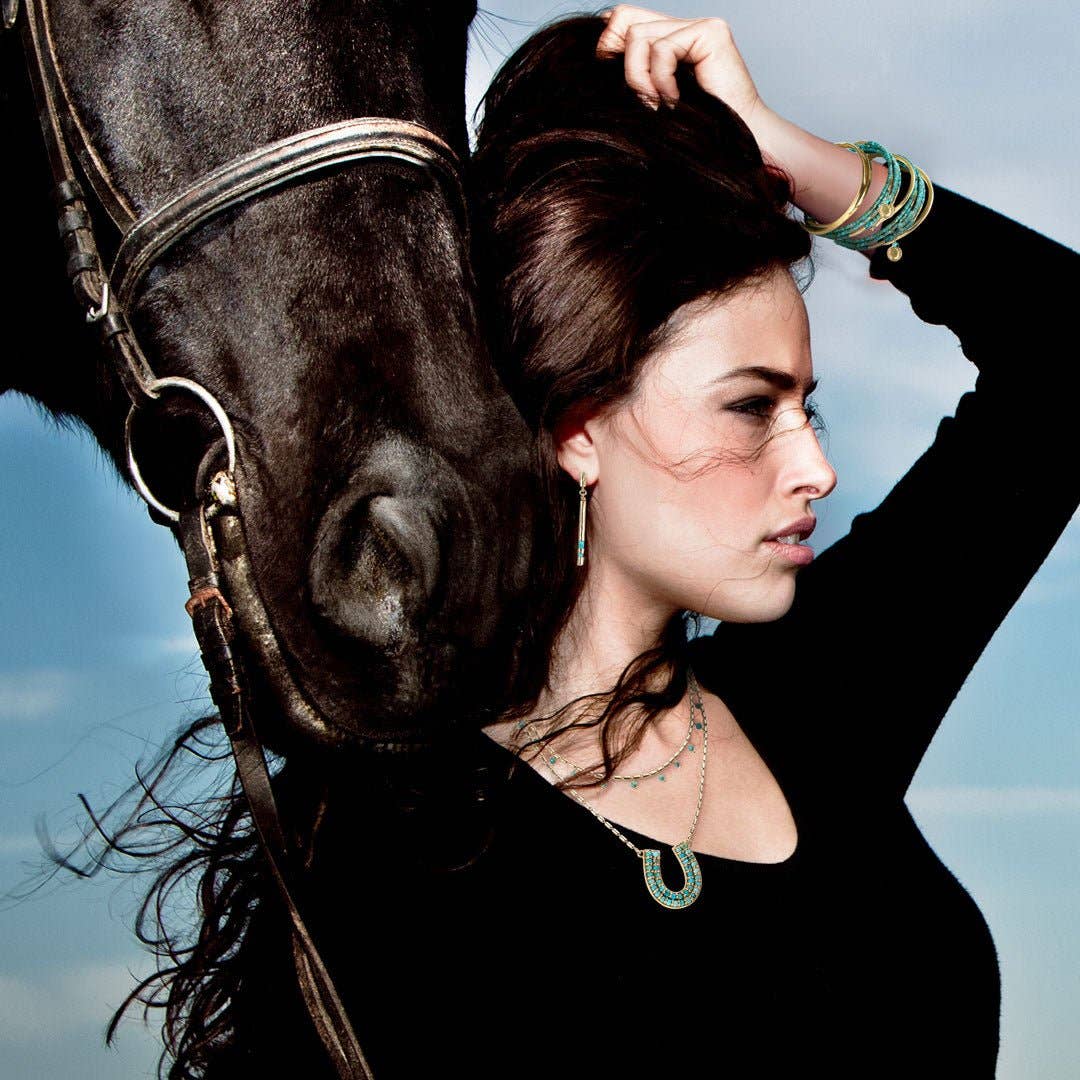 Prism Linea Turquoise Equestrian Earrings