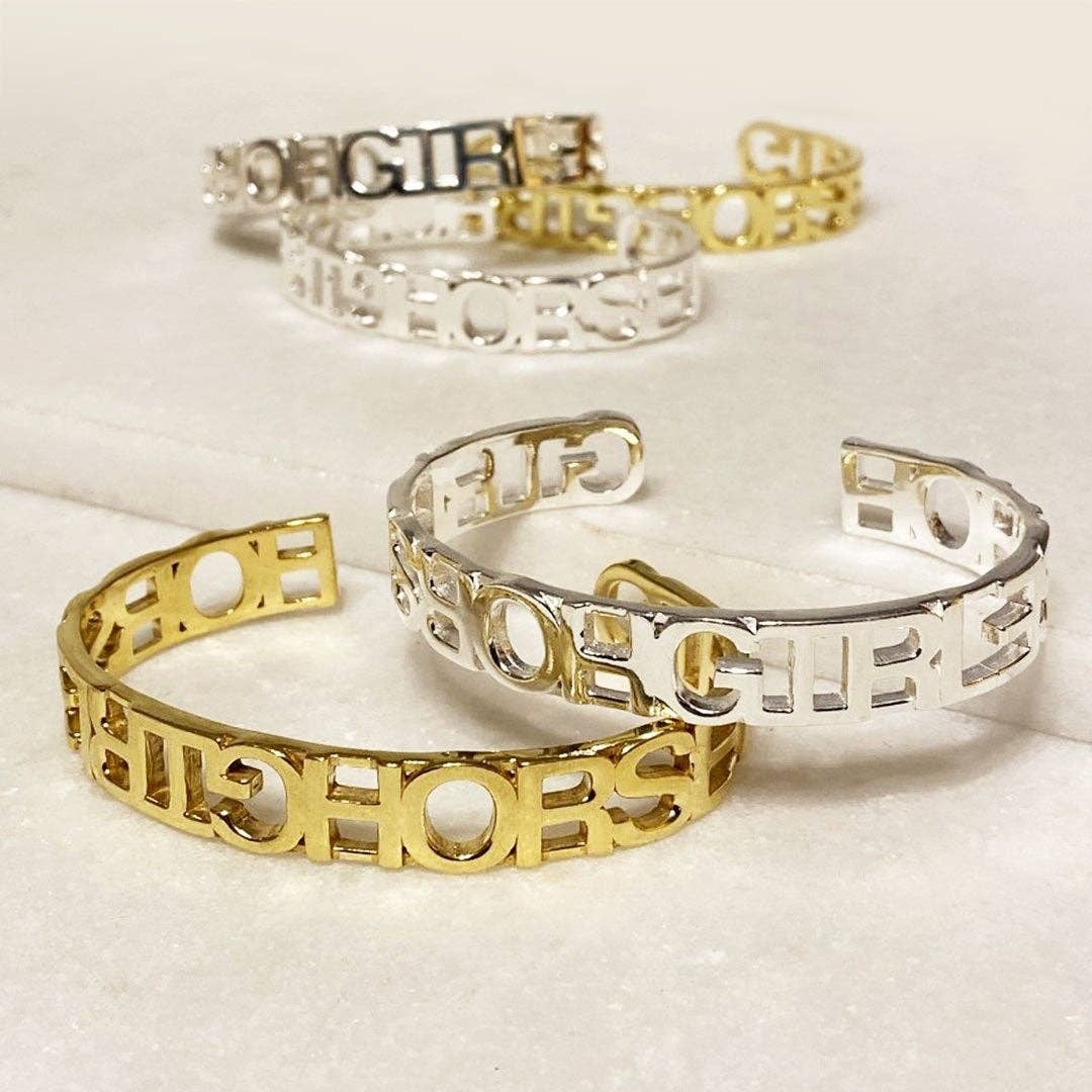 Horse Girl Cuff in Gold