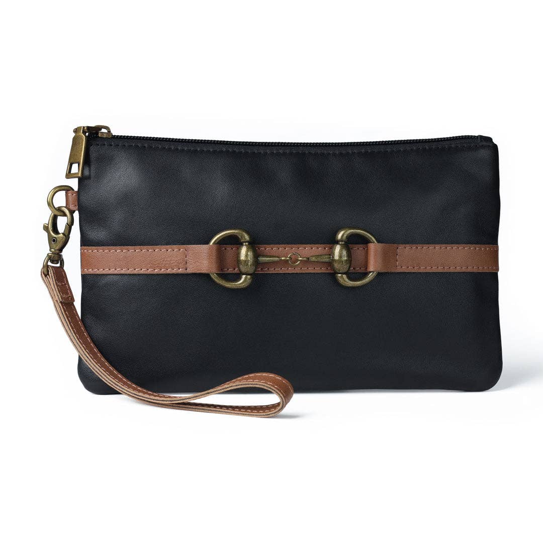 Snaffle Bit Clutch Bag, Black