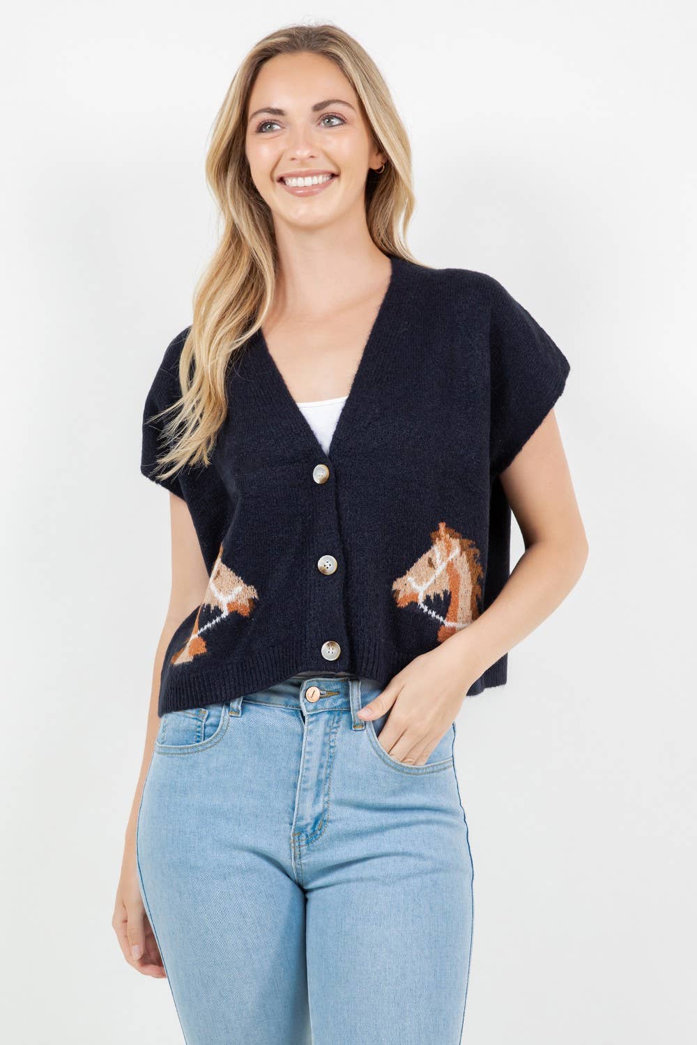 Horse & Heritage Vest, Navy