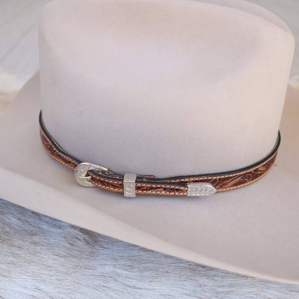 Cody Tooled Leather Hat Band