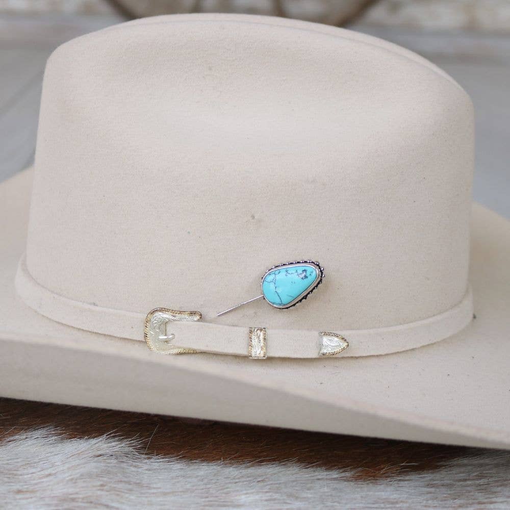Beaded Turquoise Hat Pin - Sierra