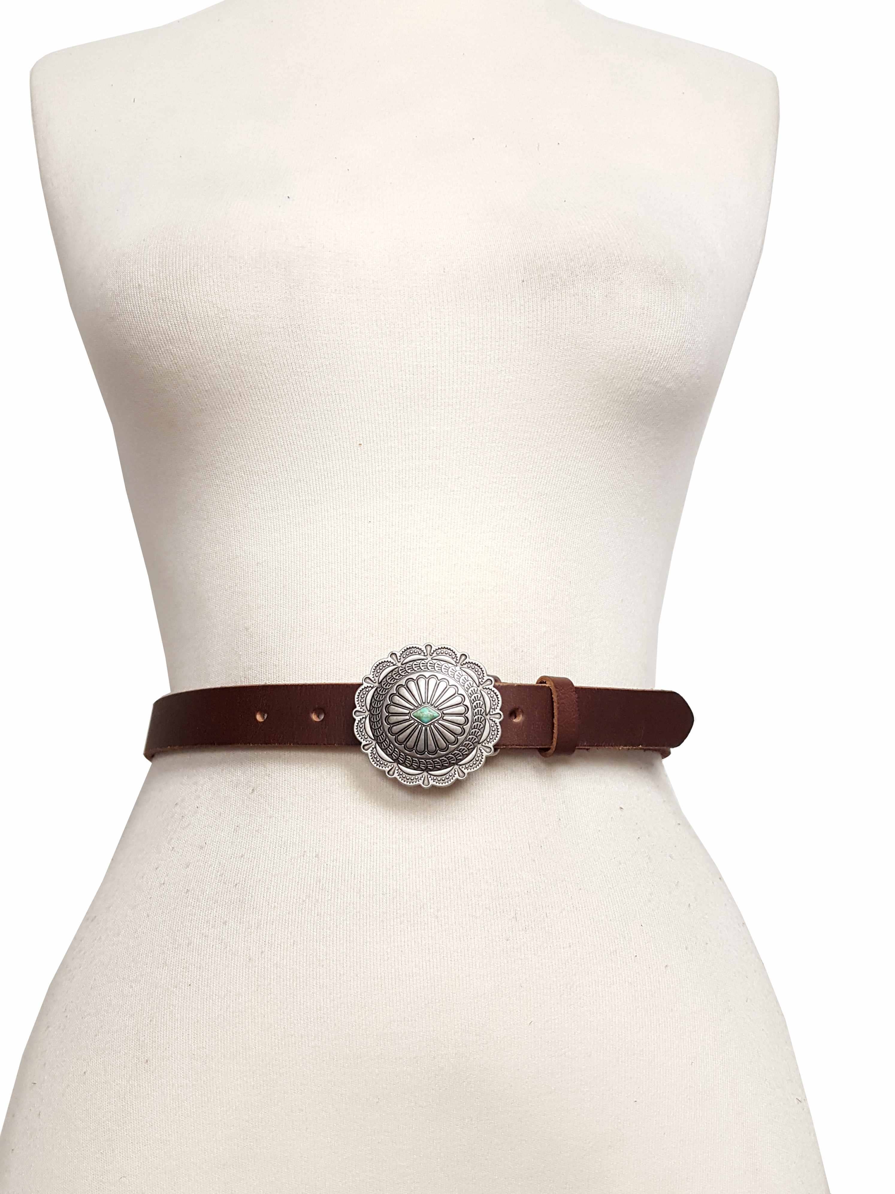 Silver Sage Concho Belt, Brown