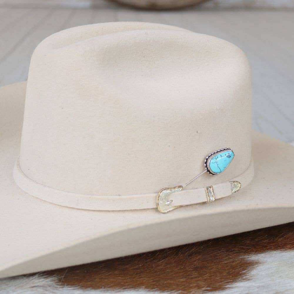 Beaded Turquoise Hat Pin - Sierra