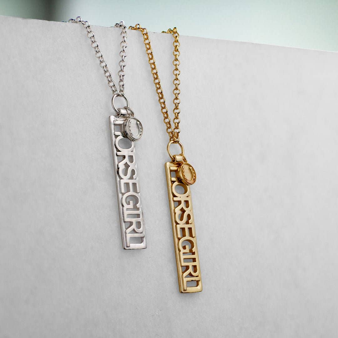 Horse Girl Dog Tag Necklace