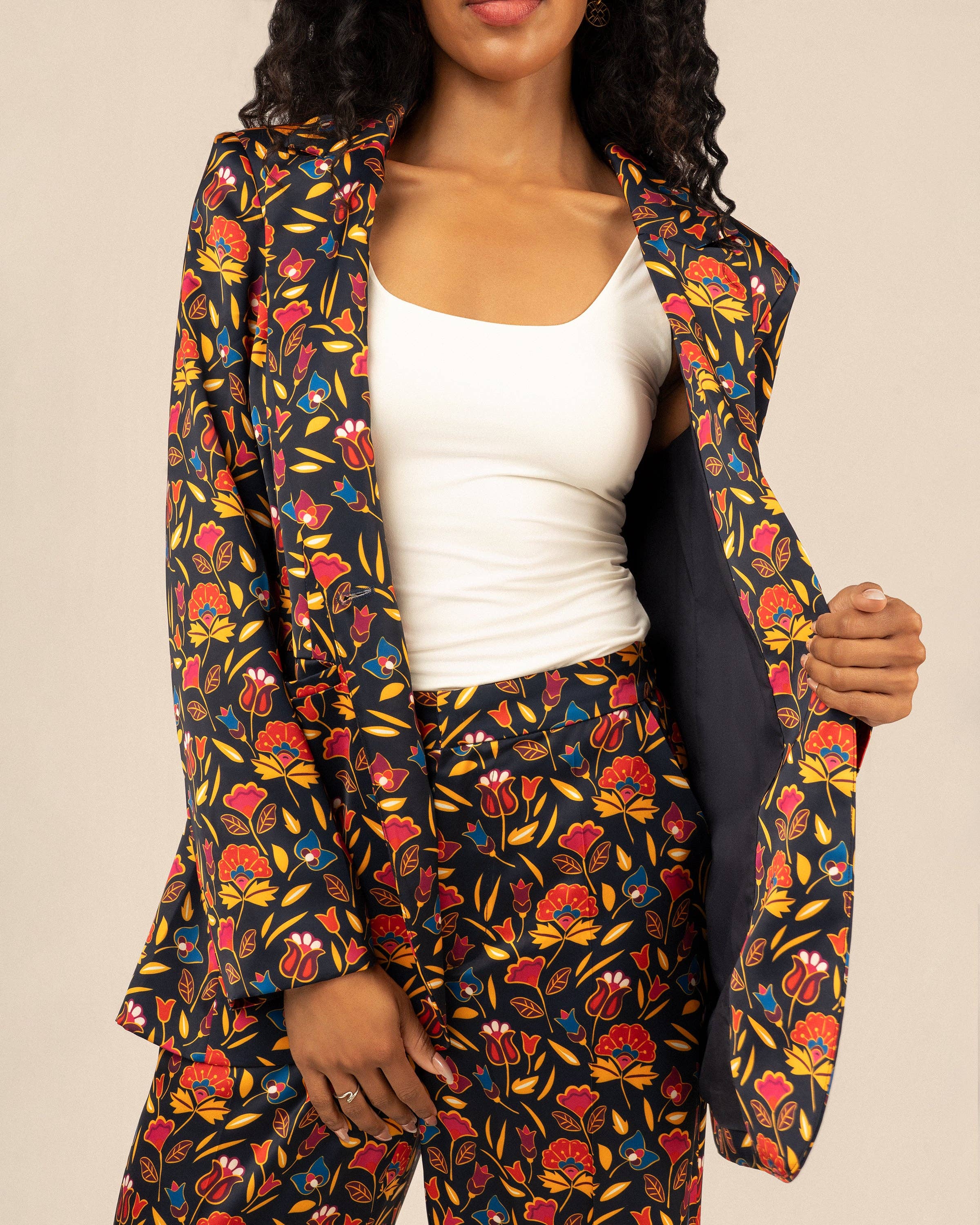Mountain Crow Floral Suit Blazer