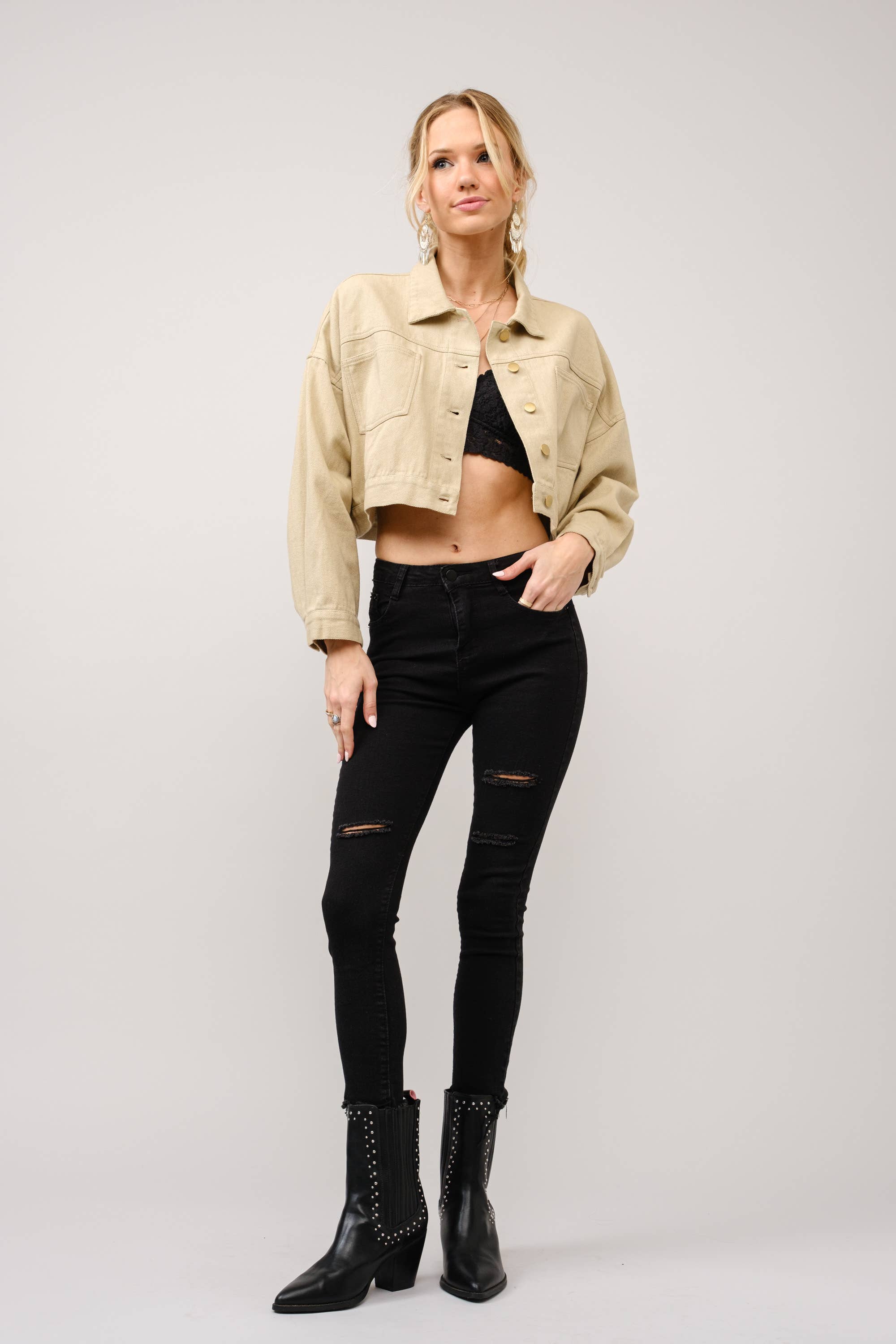 Long Live Cowgirls Patch Twill Denim Jacket
