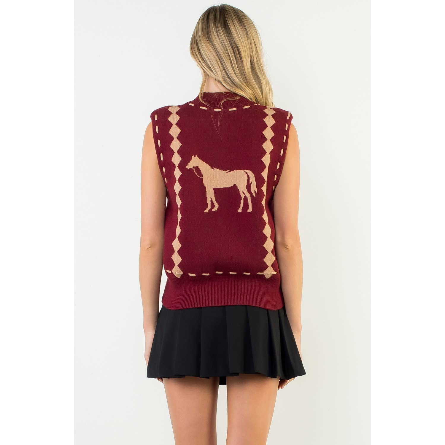 Paddock Knit Vest, Wine