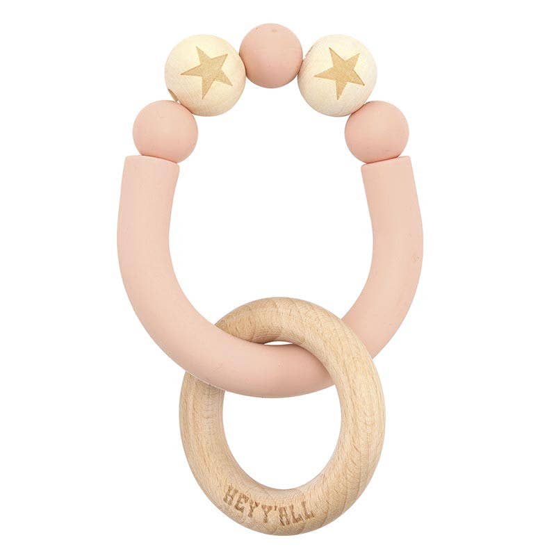 The Lucky Horseshoe Silicone Teether, Pink