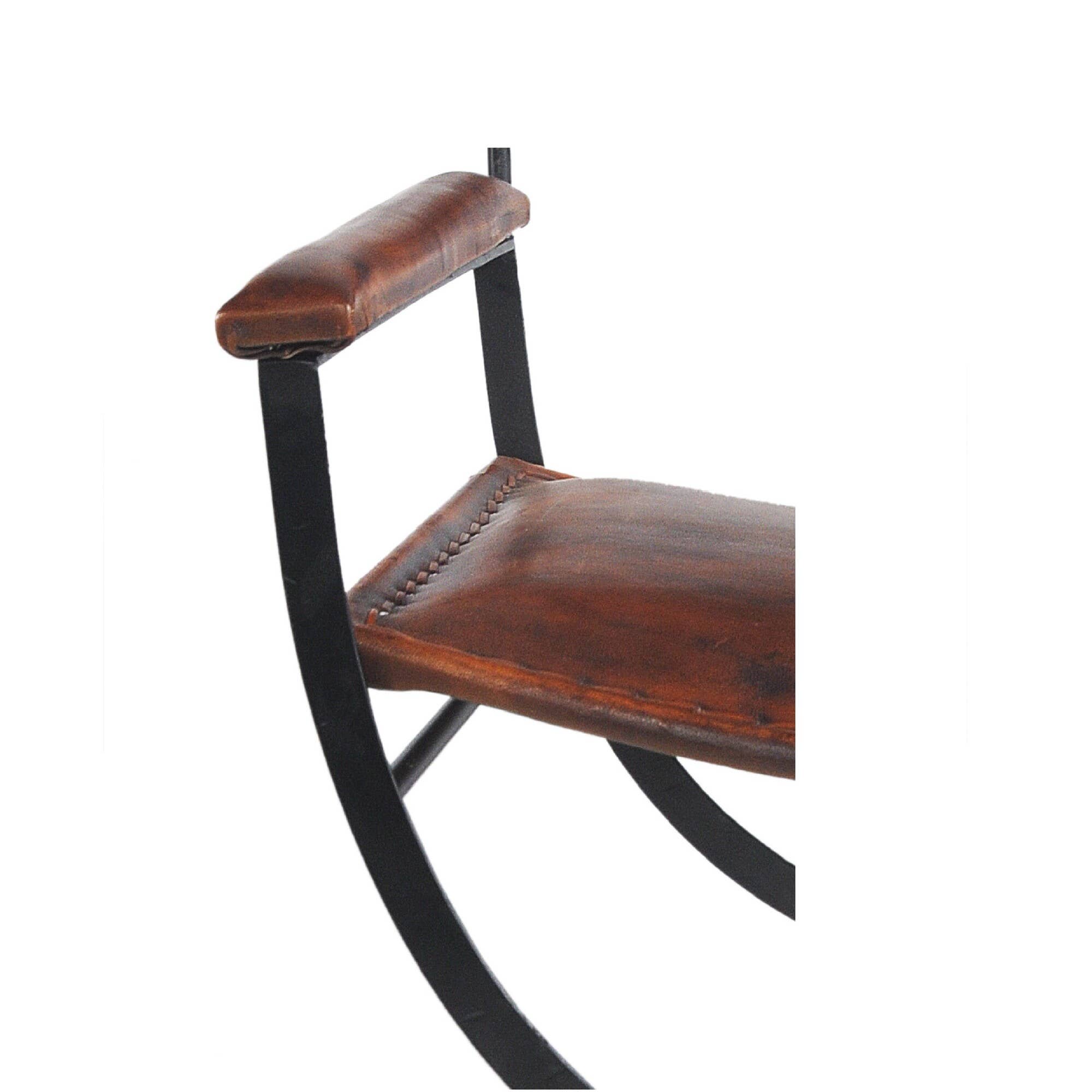 Brown Leather Director Accent Chair