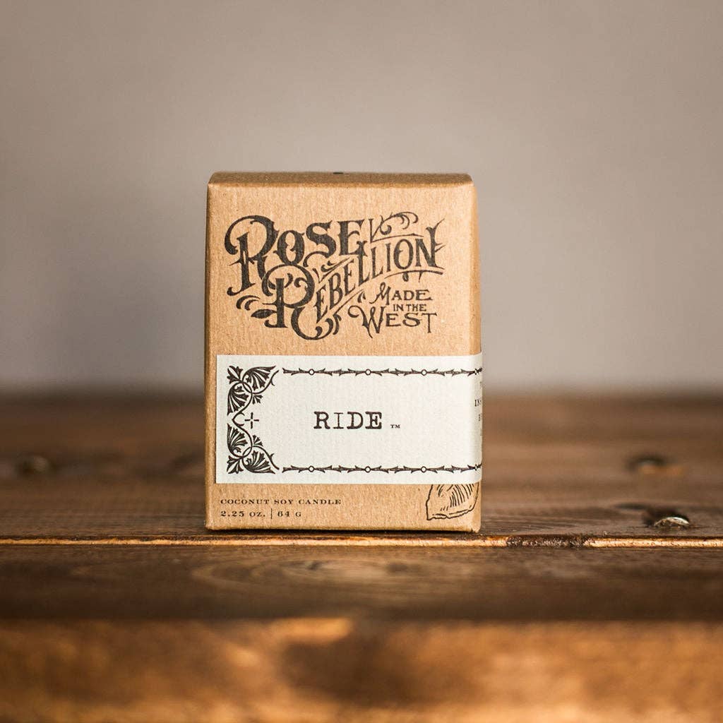 R. Rebellion Ride Drifter Candle, 2 oz.