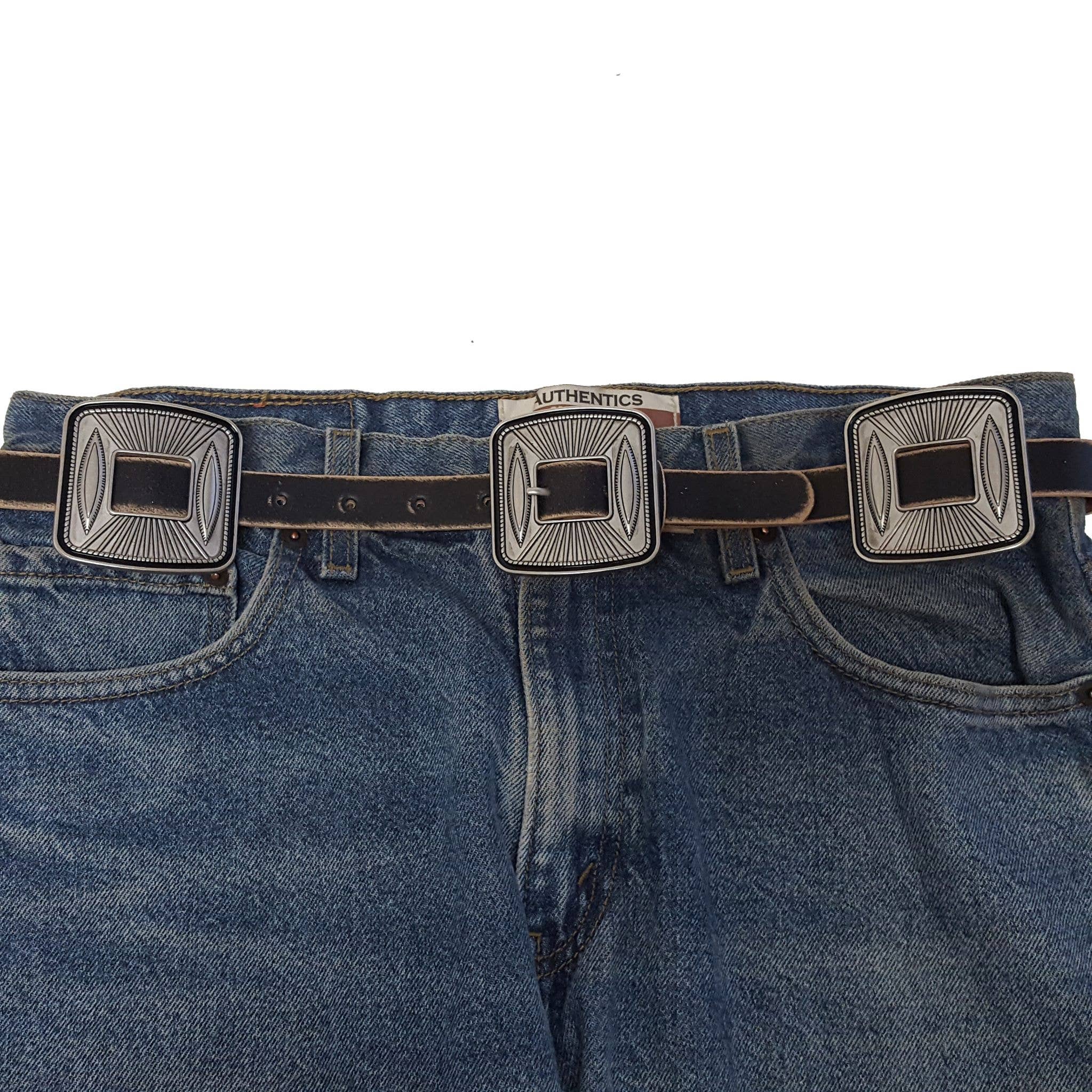 Silver Spur Concho Belt, Black