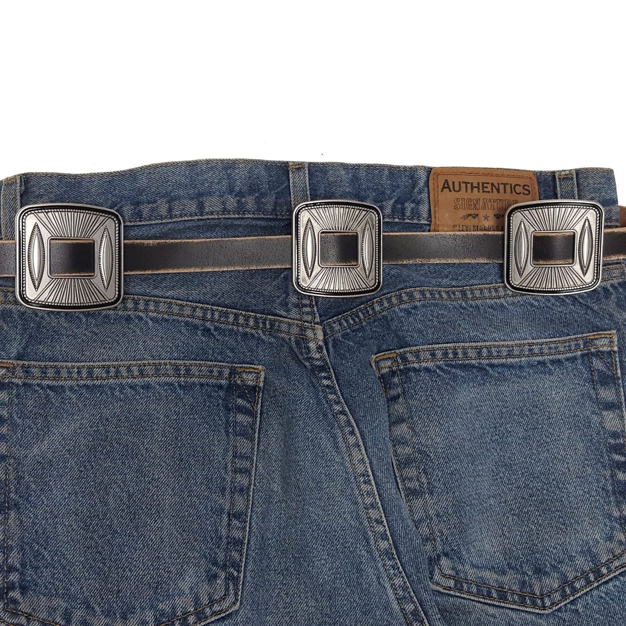 Silver Spur Concho Belt, Black