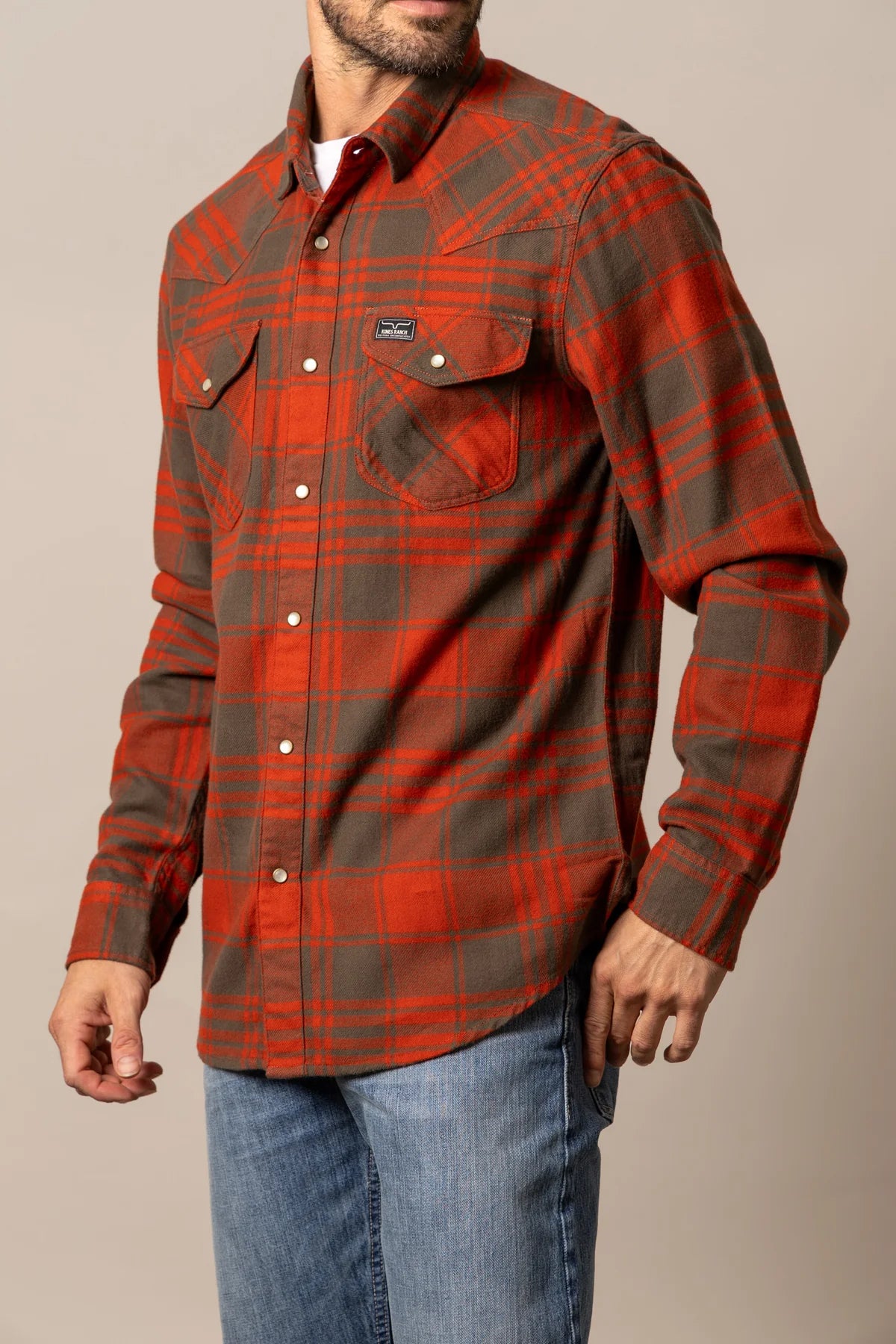 Kimes Ranch Biggie Flannel, Brick Red