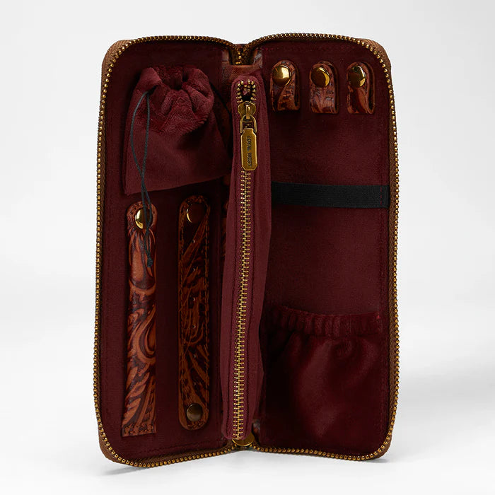 Ranch Road Jewelry Case, Embossed Brown