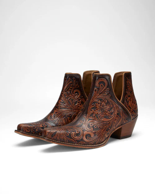 Loyal West X Myra Handtooled Booties in Tan