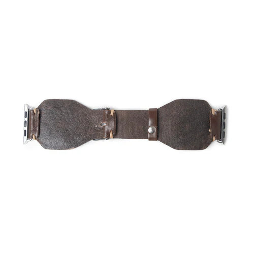 Lone Star Handtooled Leather Watch Band, Antique Mahogany