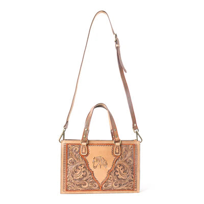 Savanna Ember Handtooled Concealed Carry Bag, Caramel