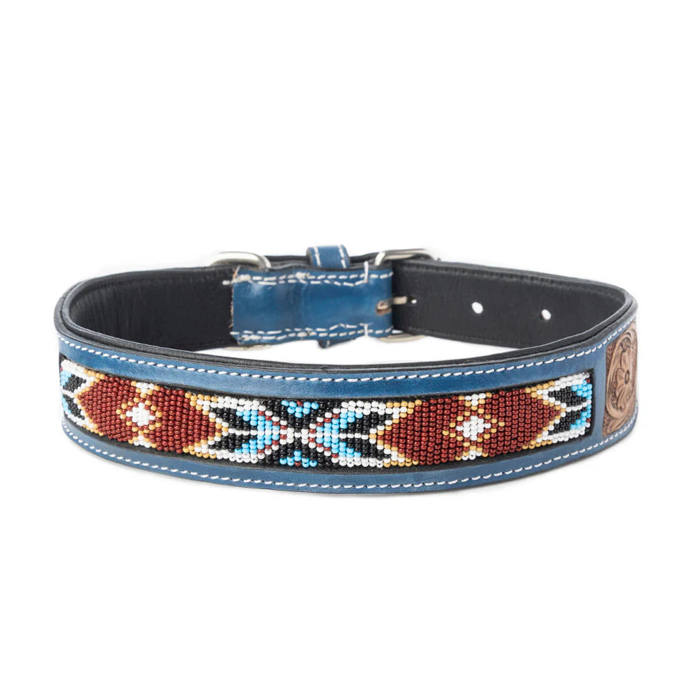 Running Free Beaded Heritage Dog CollaR, Brown
