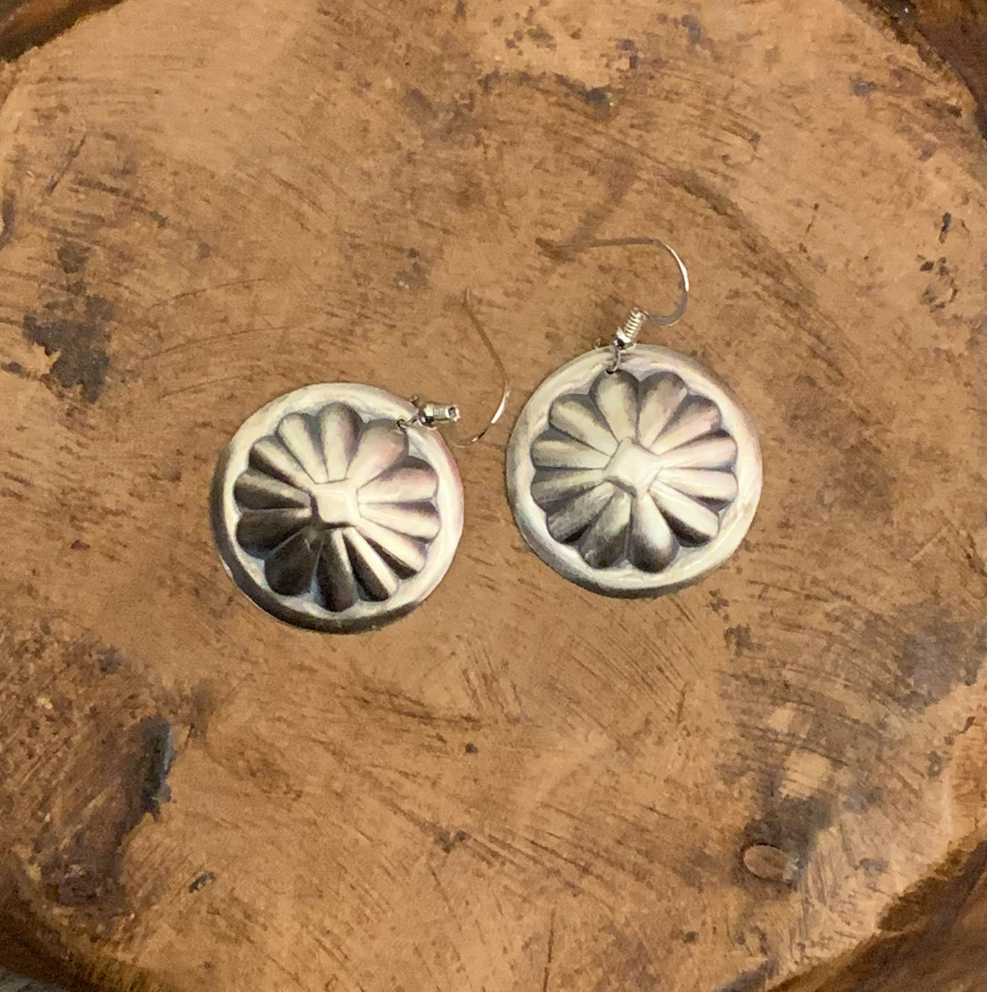 Rockin J Designs Small Round Concho Dangle Earrings