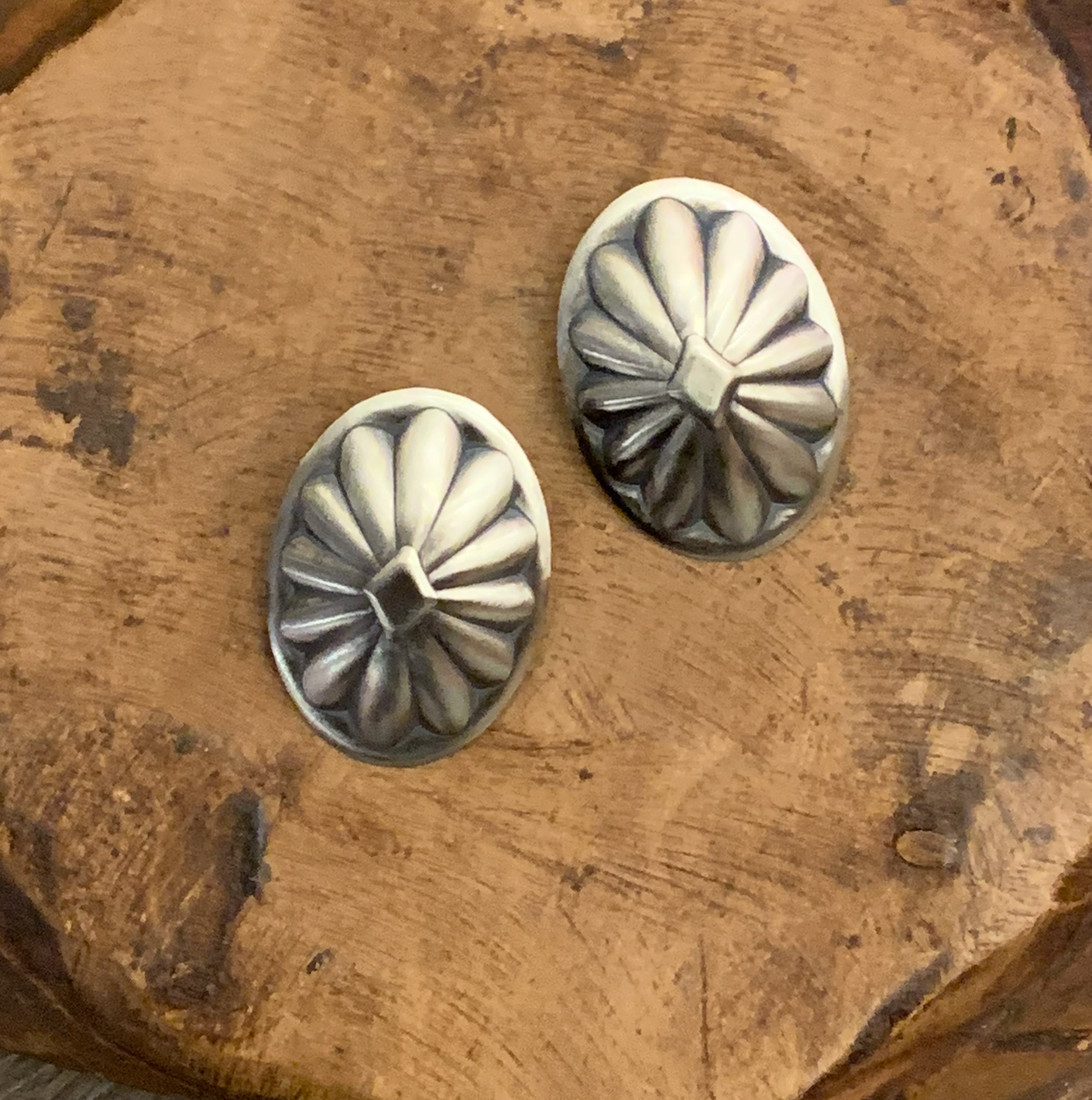 Rockin J Designs Medium Oval Concho Post Earrings