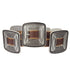 Silver Spur Concho Belt featuring hand-distressed genuine leather and square silver conchos with intricate sunburst engravings. Available in multiple sizes for a perfect Western-inspired fit.