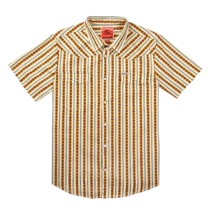 Sendero Serape Pearl Snap Short Sleeve, Apricot