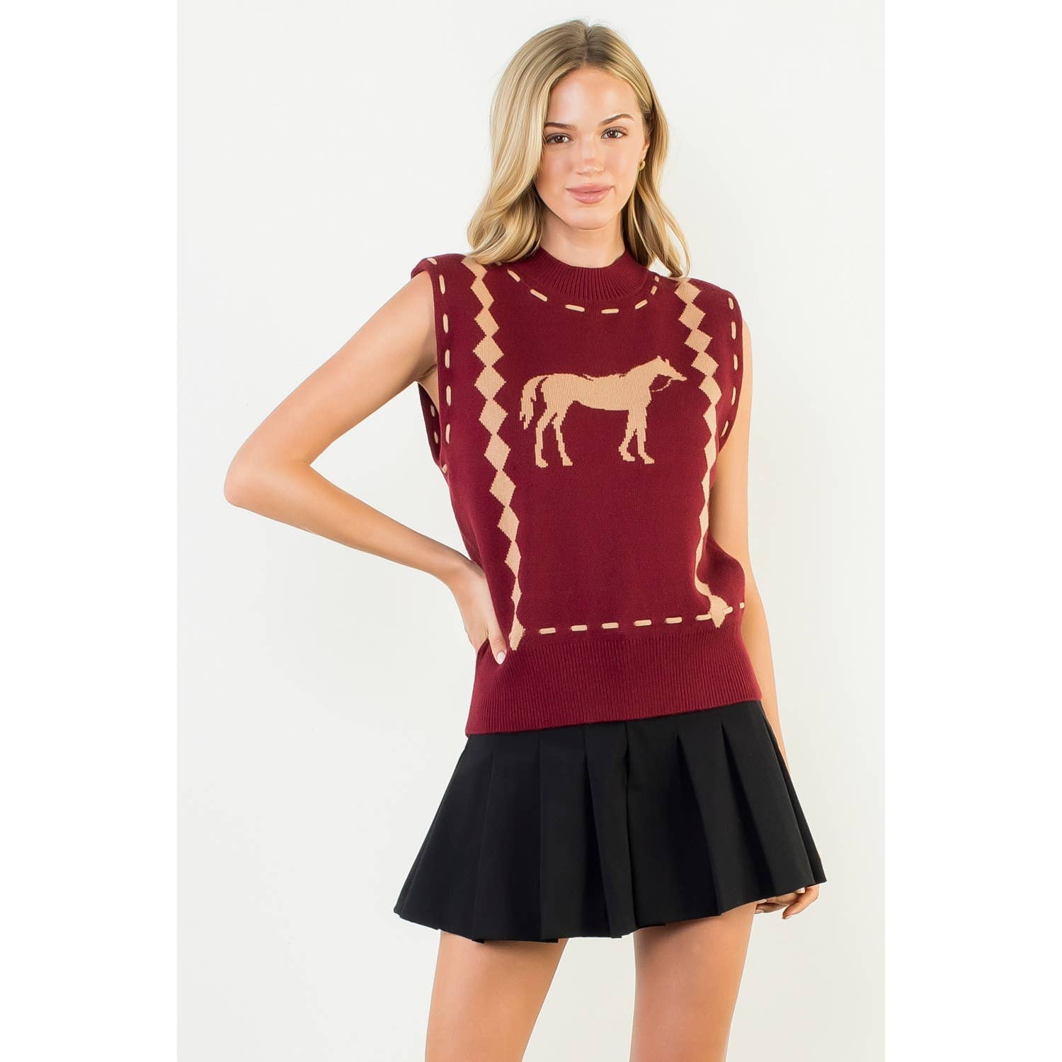 Paddock Knit Vest, Wine